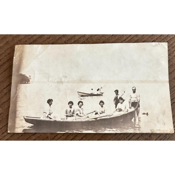 Other - Antique Russells Point Ohio Indian Lake Canoeing Summer Travel Souvenir Photo